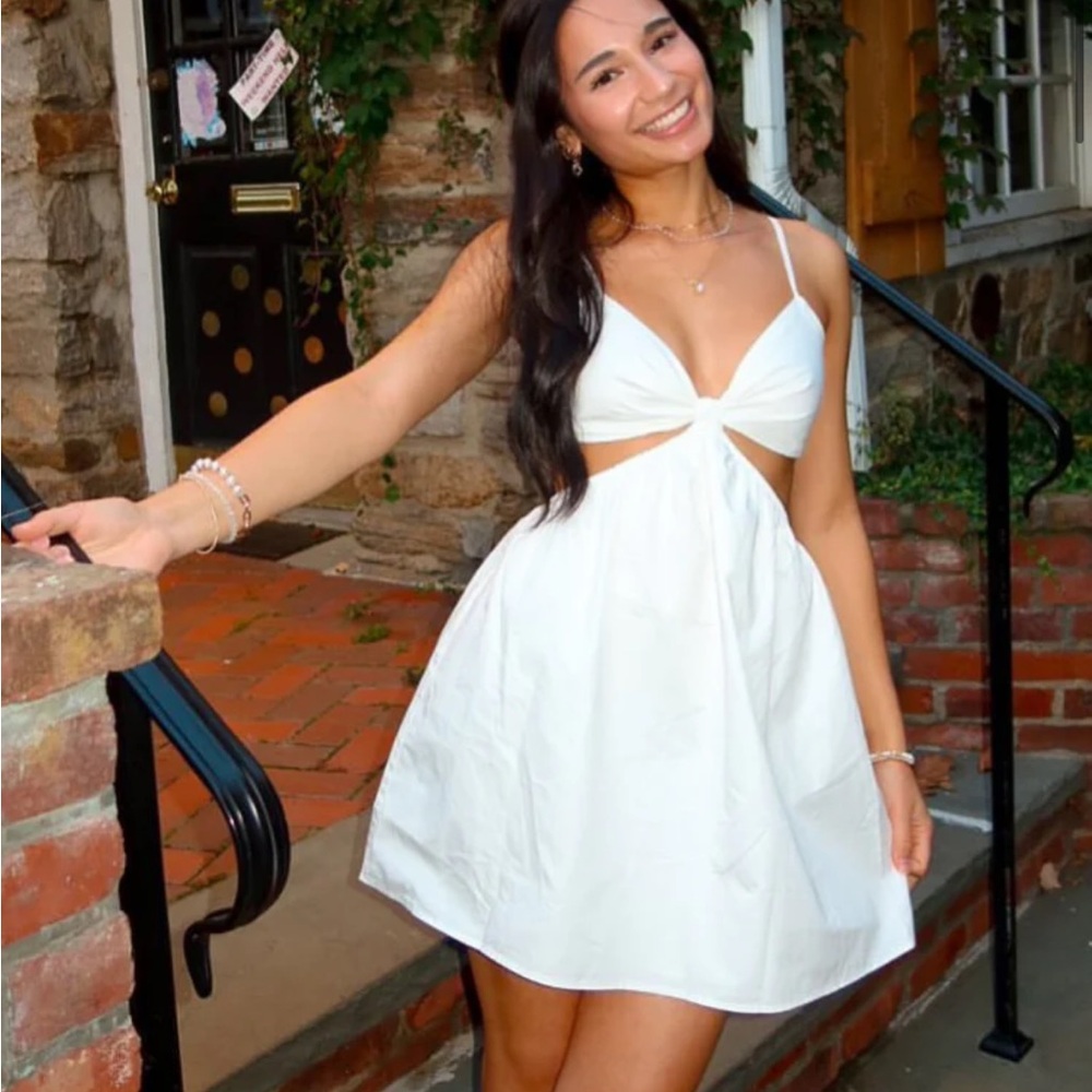 Beginning boutique amorgos white mini dress